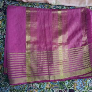 Megenta(Pink) Color Cotton Saree