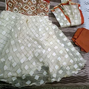 Beautiful Frock Style Suit With  Dupatta In L Size