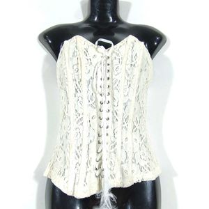 Off White Lace Corset Top (Women's)