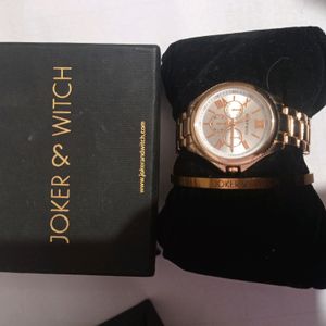 Joker &witch Golden  Watch With Bracelet