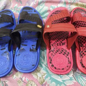 4 Piece Men Branded  Slippers