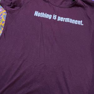 Nothing Is Permanent Brown Tee Shirt