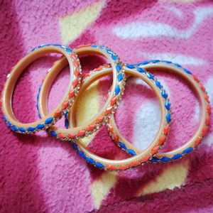 Beautiful Blue Orange Bangles