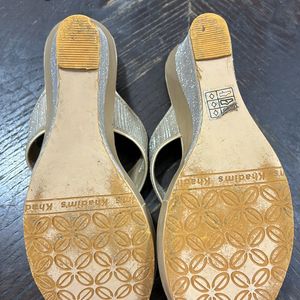 Khadim’s Golden Shimmery Wedges