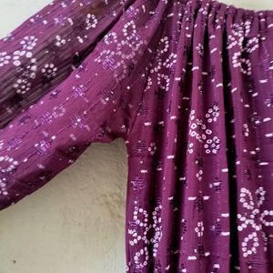 Dark Wine Colour sequence Dress