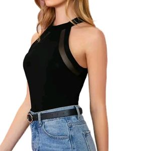 Black Hulter Neck Top