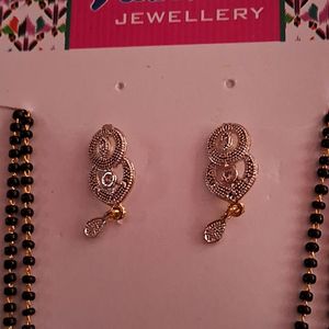 American Diamond Mangalsutra With Earring