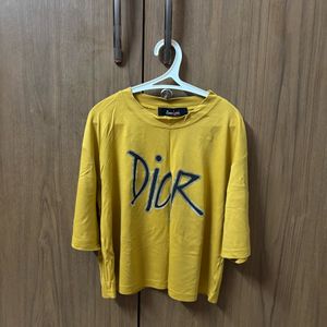 Dior Printed Cropped Boxy Tshirt From Everlush