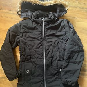 Brand new black girls jacket with detachable hood