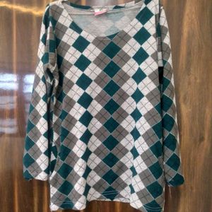 Checked Woolen Top