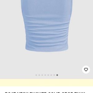 Boat Neck Solid Crop Tank Top