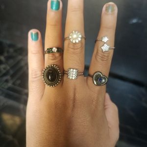 Combo Of 6 Adjustable Rings