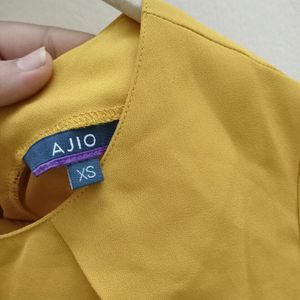 Ajio Mustard Sleeveless Top (Women)