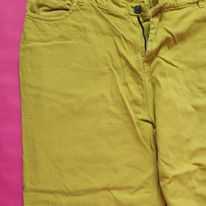 Women Stylish Mustard Relaxed Pant