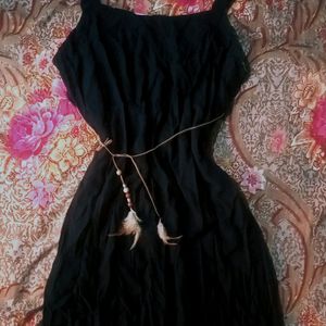 Black Mini Dress With Belt