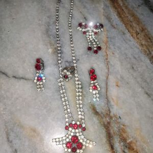 Beutiful Red Ruby Dimond Necklace