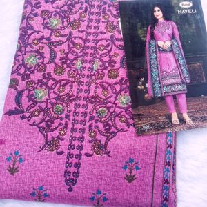 Trendy Cotton Dress Material With Dupatta