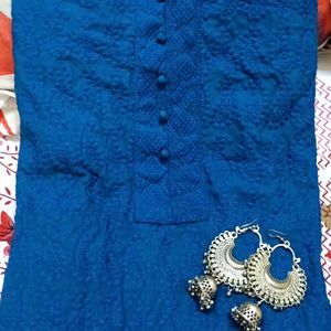 Blue Chikankari Kurti