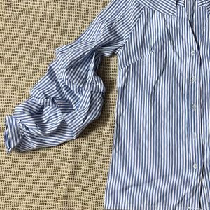 SHEIN Unity Off Shoulder Striped Buttoned Shirt