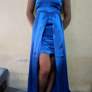 Blue Satin Dress