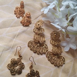 Combo 3 Golden Earrings