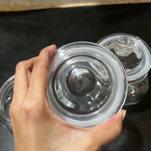 2 Air Tight Glass Jars