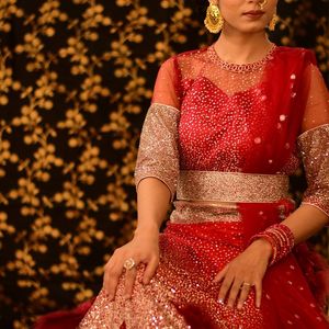 Cherry Red Lehenga Set