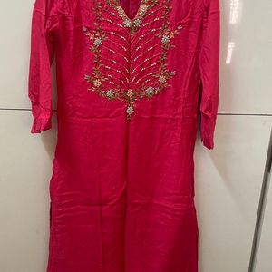 Pink Suit With Pant Oragnaza Duppta