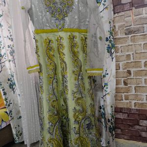 green Georgette Kurta Set