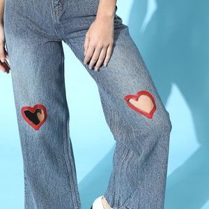 Heart Cut Out Jeans