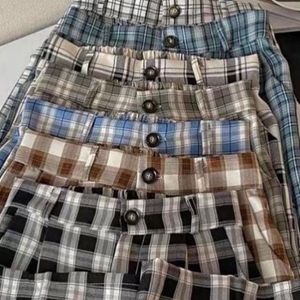 Straight Checked Trouser - Brown