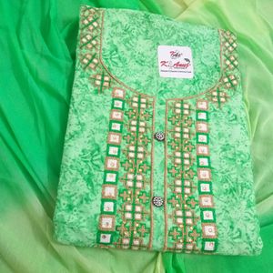 Embroidery Green Suit Material