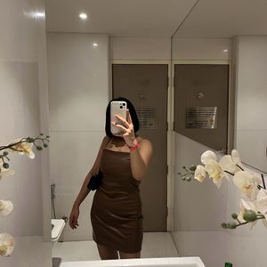 Brown Leather Dress