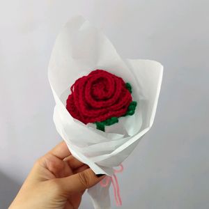 Crochet Red Rose Boquet