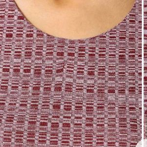 DNMX Maroon Printed Long Dress (Women)