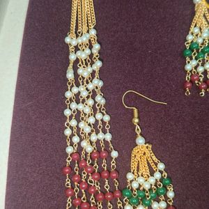 7layer Multi Colour Chain With Earrings