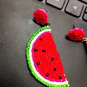 Handmade Watermelon Earrings.