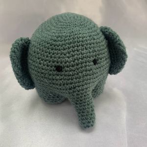 Cute Grey Crochet Plushie Elephant