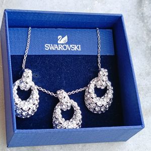 Swarovski Women Rarely Pierced Necklace & Earrings