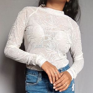 Lace mock neck long sleeves top🤍