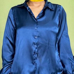 Blue Satin Shirt