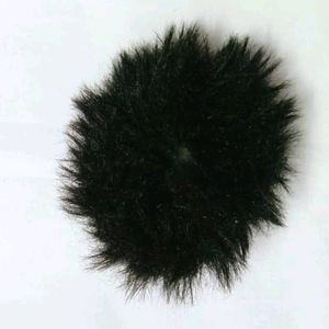 Black Fur Scrunchie