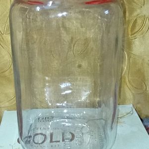 five small glass jar , container one big glas