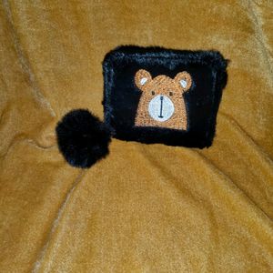 Cute Furry Bear Embroidered Wallets