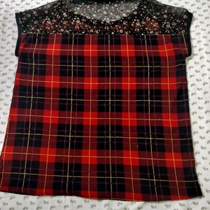 Black And Red Check Top