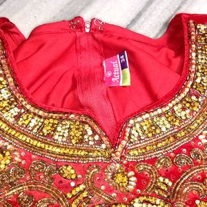 GORGEOUS RED VELVET STONE WORKED KURTA