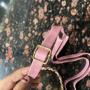 Mauve pink box sling bag