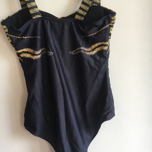 Black Bodysuit With Sequence Work