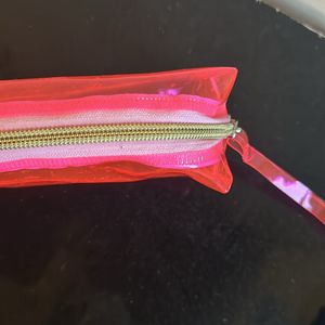 Transparent Neon Pink Pouch