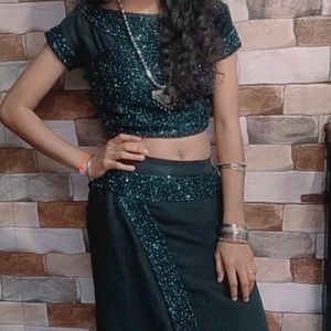 Black Lengha Choli With Side Zip